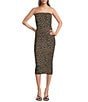Spanx Strapless Leopard Ponte Midi Dress, Color:Fierce Feline - Image 1