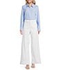 Spanx Stripe Poplin No-Gape Tailored Button Down Top - Image 3