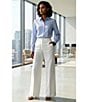 Spanx Stripe Poplin No-Gape Tailored Button Down Top - Image 5