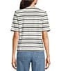 Spanx Striped Ribbed Knit Crew Neck Tee - Image 2