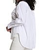 Spanx Woven Long Sleeve Poplin Button Front Top, Color:Classic White - Image 2