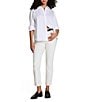 Spanx Woven Long Sleeve Poplin Button Front Top, Color:Classic White - Image 3