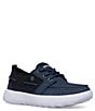 Color:Navy - Image 1 - Boys' Bowfin Leather Lace-Up Boat Shoes (Youth)