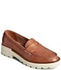 Color:Tan - Image 1 - Chunky Sole Leather Penny Loafers
