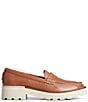 Color:Tan - Image 2 - Chunky Sole Leather Penny Loafers