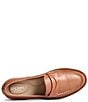 Color:Tan - Image 4 - Chunky Sole Leather Penny Loafers