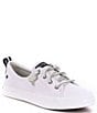 Color:White - Image 1 - Crest Vibe Canvas Lace-Up Sneakers