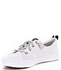 Color:White - Image 4 - Crest Vibe Canvas Lace-Up Sneakers