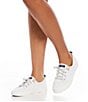 Color:White - Image 5 - Crest Vibe Canvas Lace-Up Sneakers