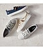 Color:White - Image 6 - Crest Vibe Canvas Lace-Up Sneakers