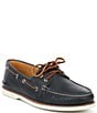 Color:Navy - Image 1 - Men's Gold Leather and Suede Boat Shoes