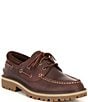 Color:Brown - Image 1 - Men's Authentic Original Lug 3-Eye Boat Shoes