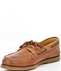 Color:Tan - Image 4 - Men's Gold Water Resistant Leather Boat Shoes