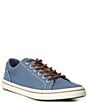 Color:Blue - Image 1 - Men's Striper II Linen Lace-To-Toe Sneakers