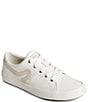 Color:White - Image 1 - Sandy Leather Wave Logo Sneakers