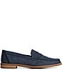 Color:Navy - Image 2 - Seaport Penny Perforated Suede Loafers