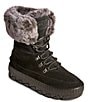 Color:Black - Image 1 - Women's Torrent Waterproof Suede Lace-Up Faux Fur Cold Weather Boots
