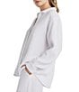 Color:White - Image 4 - Adele Point Collar Long Sleeve Button Front Gauze Shirt