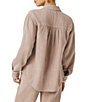 Splendid Adele Point Collar Long Sleeve Button Front Gauze Shirt - Image 2