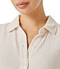 Splendid Adele Point Collar Long Sleeve Button Front Gauze Shirt - Image 5