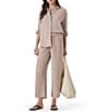 Splendid Adele Drawstring Gauze Cropped Relaxed Wide Leg Pants - Image 6