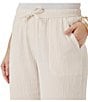 Splendid Adele Drawstring Gauze Cropped Relaxed Wide Leg Pants - Image 6