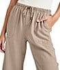 Splendid Angie Linen Blend Cropped Wide Leg Pants, Color:Fawn - Image 5
