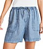 Splendid Angie Indigo Drawstring Shorts, Color:Indigo - Image 5