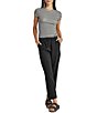 Splendid Angie Straight Leg Drawstring Pants, Color:Black - Image 4
