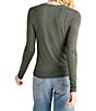 Color:Vintage Olive Brown - Image 2 - Bamboo Crew Neck Long Sleeve Tee Shirt