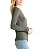 Color:Vintage Olive Brown - Image 3 - Bamboo Crew Neck Long Sleeve Tee Shirt