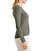 Splendid Bamboo Jersey V-Neck Long Sleeve Tee - Image 3