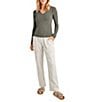 Splendid Bamboo Jersey V-Neck Long Sleeve Tee - Image 4