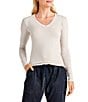 Splendid Bamboo Jersey V-Neck Long Sleeve Tee - Image 5