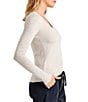 Splendid Bamboo Jersey V-Neck Long Sleeve Tee - Image 3