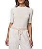 Splendid Bamboo Knit Crew Neck Quarter Sleeve Tee Shirt - Image 1