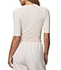 Splendid Bamboo Knit Crew Neck Quarter Sleeve Tee Shirt - Image 2