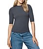 Splendid Bamboo Knit Crew Neck Quarter Sleeve Tee Shirt - Image 1