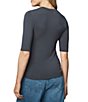 Splendid Bamboo Knit Crew Neck Quarter Sleeve Tee Shirt - Image 3