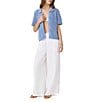 Splendid Beckham Crochet Short Sleeve Polo Top - Image 4