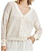 Splendid Brenda Knit V-Neck Long Sleeve Button Front Cardigan, Color:Paper - Image 4