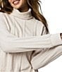 Splendid Cable Knit Turtleneck Long Sleeve Coordinating Top, Color:Pale Oak Heather - Image 5