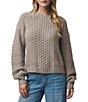 Splendid Celeste Wool Cashmere Blend Cable Knit Round Neck Long Sleeve Sweater - Image 1