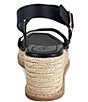 Color:Black - Image 3 - Dani Leather Platform Wedge Espadrille Sandals