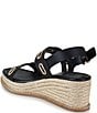 Color:Black - Image 4 - Dani Leather Platform Wedge Espadrille Sandals