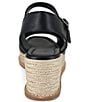 Color:Black - Image 3 - Danny Leather Platform Wedge Espadrille Sandals
