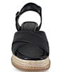 Color:Black - Image 5 - Danny Leather Platform Wedge Espadrille Sandals