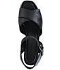 Color:Black - Image 6 - Danny Leather Platform Wedge Espadrille Sandals