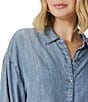 Splendid Denim Collar Long Sleeve Button Down Shirt - Image 4