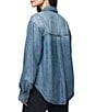 Splendid Denim Point Collar Long Sleeve Button Front Jacket, Color:Indigo - Image 2